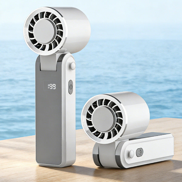 Portable Rechargeable Handheld Cooling Fan Lightweight Compact with LED Battery Display and Multiple Speed Settings