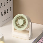 Unisex nan compact rechargeable table fan with pivoting turbine air guidance