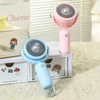 Portable USB Rechargeable Hand Fan with Adjustable Speed and Cute Animal Design for Women