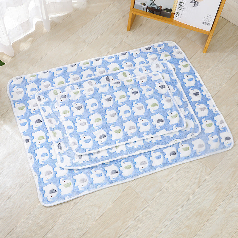Non-Slip Pet Cushion Soft Cozy Pillow with Paw Print Pattern