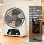 Harrow Portable Table Fan Battery Operated USB Rechargeable Compact Lightweight
