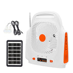 Harrow Solar-Powered Fan with LED Lights USB Portable Indoor Outdoor Cooling