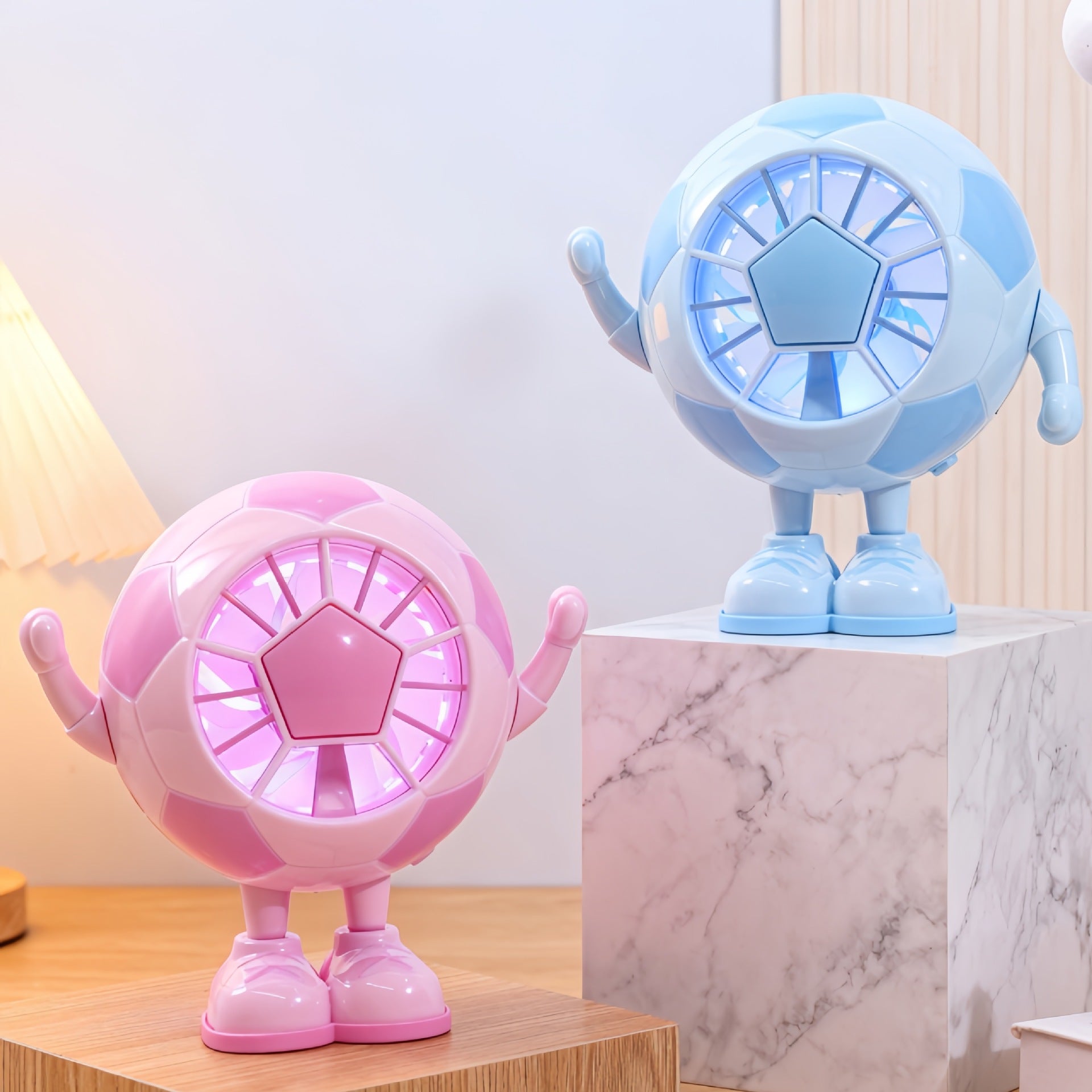Portable USB Mini Fan Soccer Ball Design Lightweight Quiet Rechargeable Personal Cooler