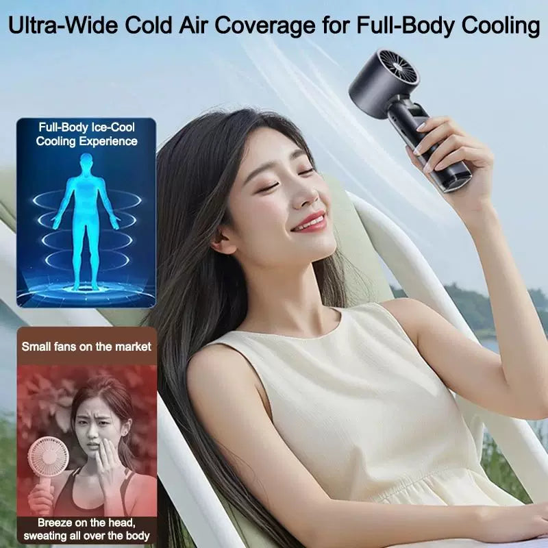 Rechargeable Portable Bladeless Mini Fan Foldable Head USB-C Travel Desk Cooler