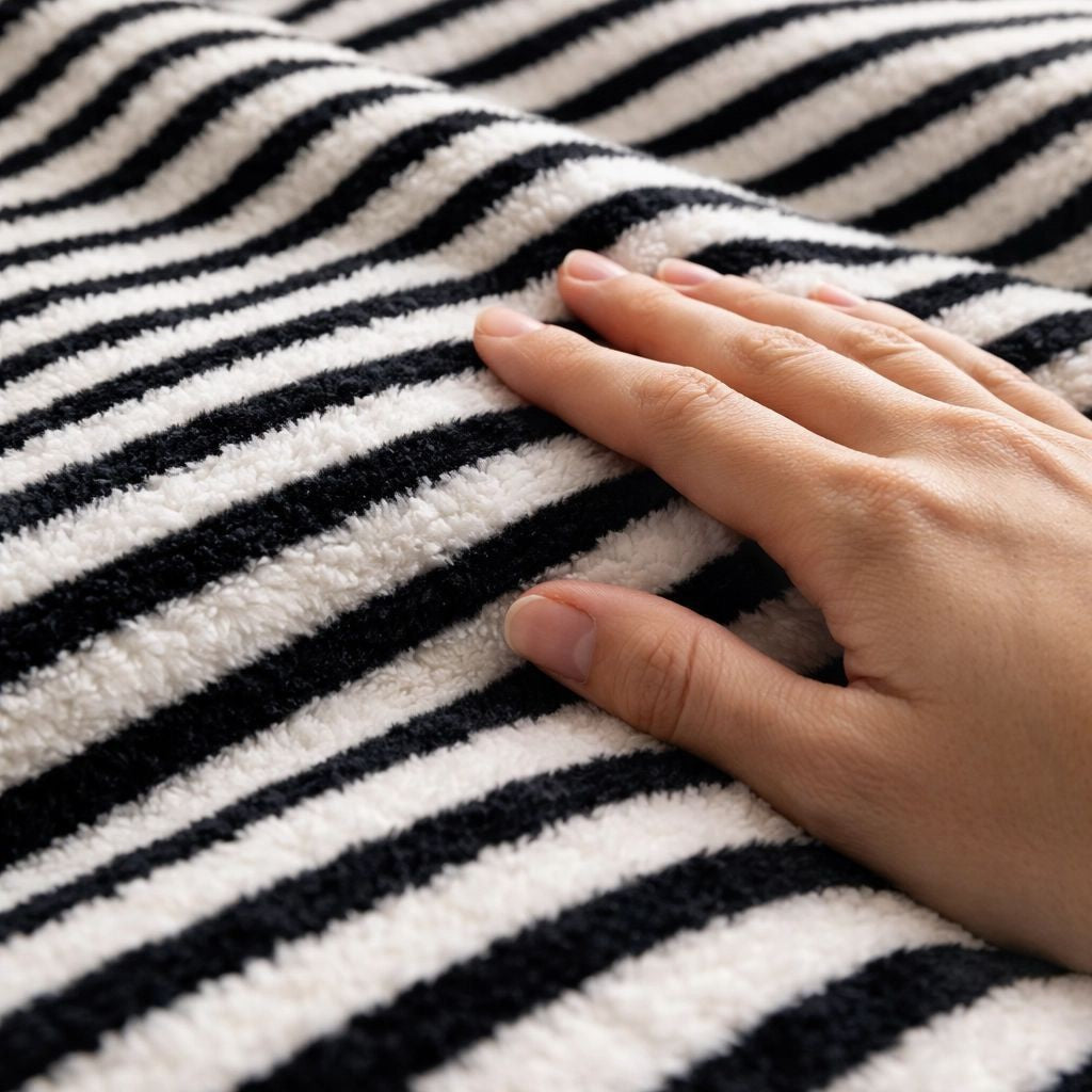 Brehn Ladies Fleece Blanket Soft Warm Lightweight Striped Design Machine Washable