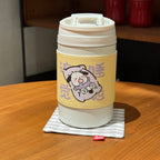 Women’s Insulated Thermo Mug with Cute Animal Design Leak-Proof Lid Ergonomic Handle