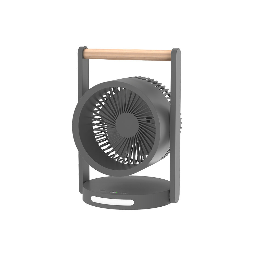 Design Table Fan With Wooden Handle Adjustable Speeds Quiet Compact Desk Fan