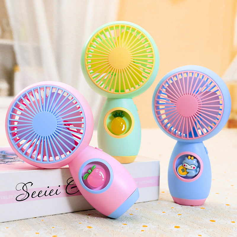 Women’s Handheld Fan Rechargeable Portable with Cute Animal Design Adjustable Speed