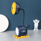 Multifunctional Table Fan with Flexible Arm and LED Light for Home and Office