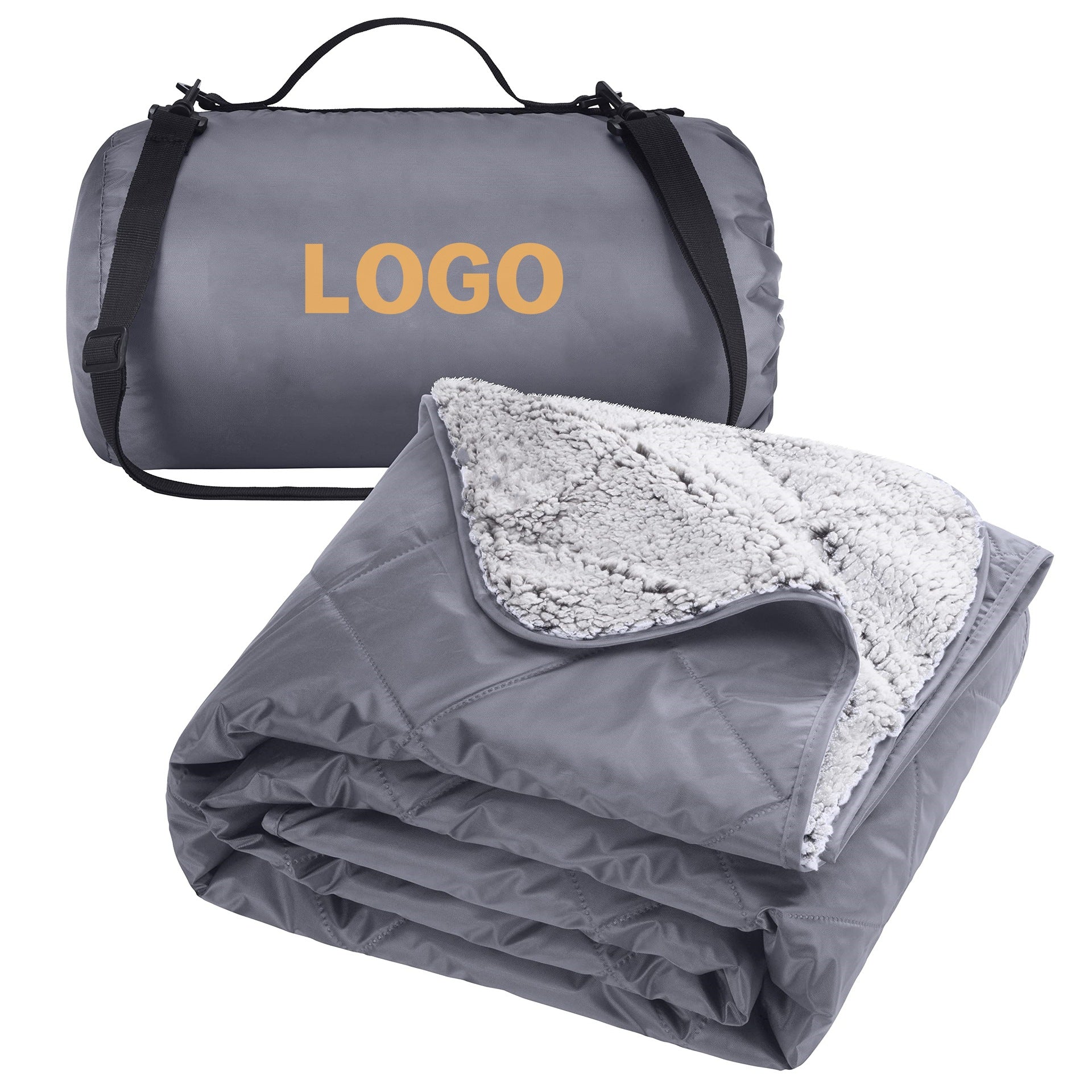 Unisex Padded Outdoor Blanket Water-Resistant Soft Fleece Portable Picnic Camping