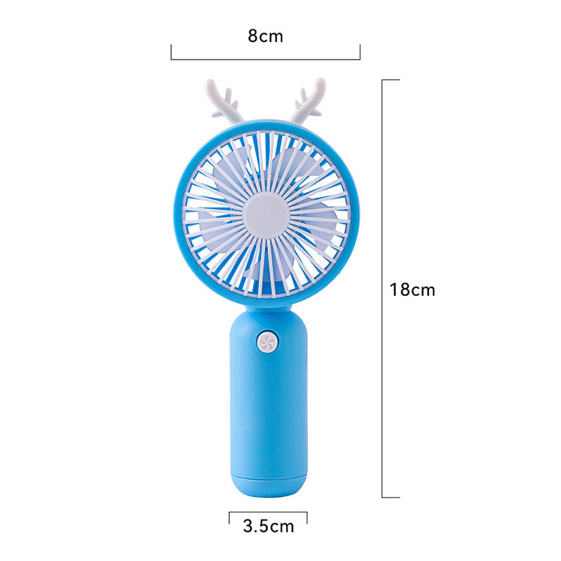 Portable Mini Hand Fan USB Rechargeable Cute Animal Design Lightweight