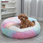Women's Cozy Round Pet Bed Soft Plush Non-Slip Indoor Outdoor Dog Cat Bed