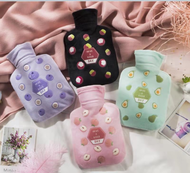 Bowlift Ladies Hot Water Bottle Soft Fabric Cover Leak-Proof Animal Design Cozy Warmth