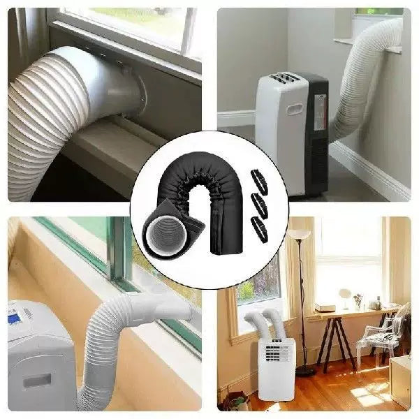 Thermal Insulating Exhaust Hose Sleeve with Elastic Cuff and Adjustable Straps for Portable AC and Dryer