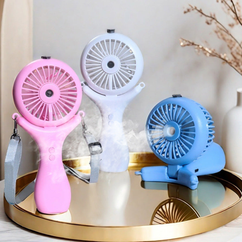 Portable Mini Hand Fan With Spray Function Ergonomic Design Lightweight Personal Cooling