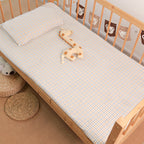 Bowlift Baby Bedding Set 100% Cotton Checked Design with Pillowcase for Crib Nursery