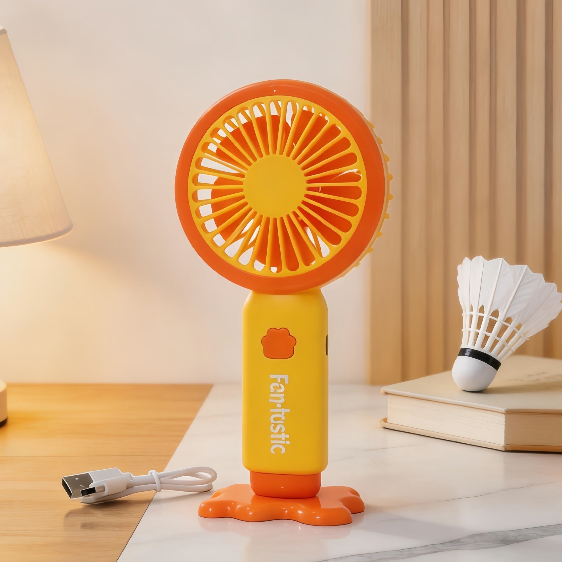 Portable Handheld Fan with Animal Design USB Rechargeable Lightweight Personal Cooling Fan