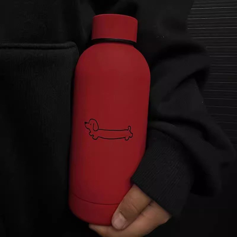 Insulated Stainless Steel Water Bottle Double-Walled Hot Cold Durable Reusable with Dog Design