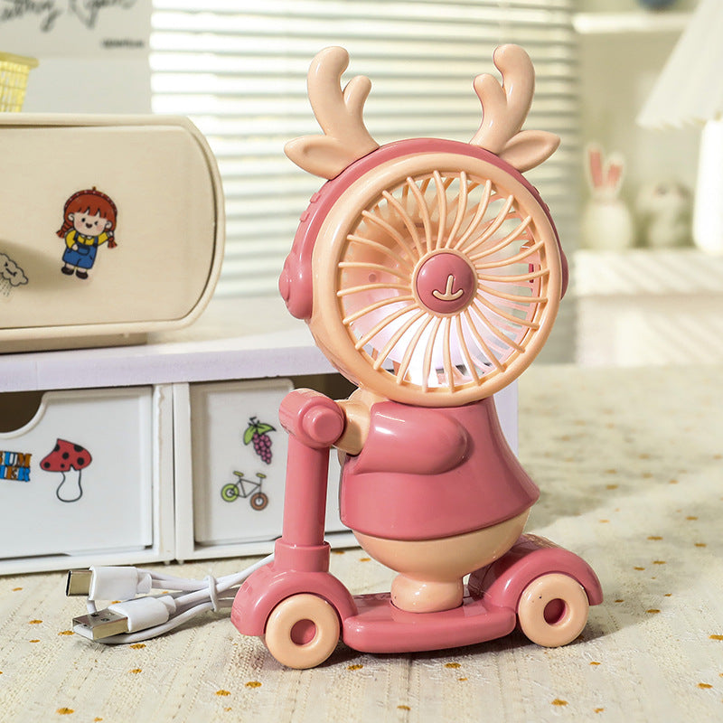 USB Desk Fan Cute Cat Design Portable Quiet Operation Adjustable Tilt for Women