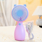 Portable Table Fan Rechargeable Quiet Compact Desk Fan with Cute Ears for Home Office