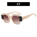 Ladies Hexagonal Sunglasses UV Protection Lightweight Fashionable Frame