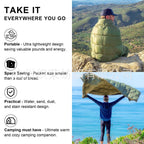 Women Ultralight Sleeping Blanket with Removable Cover and Compression Sack Red Accent