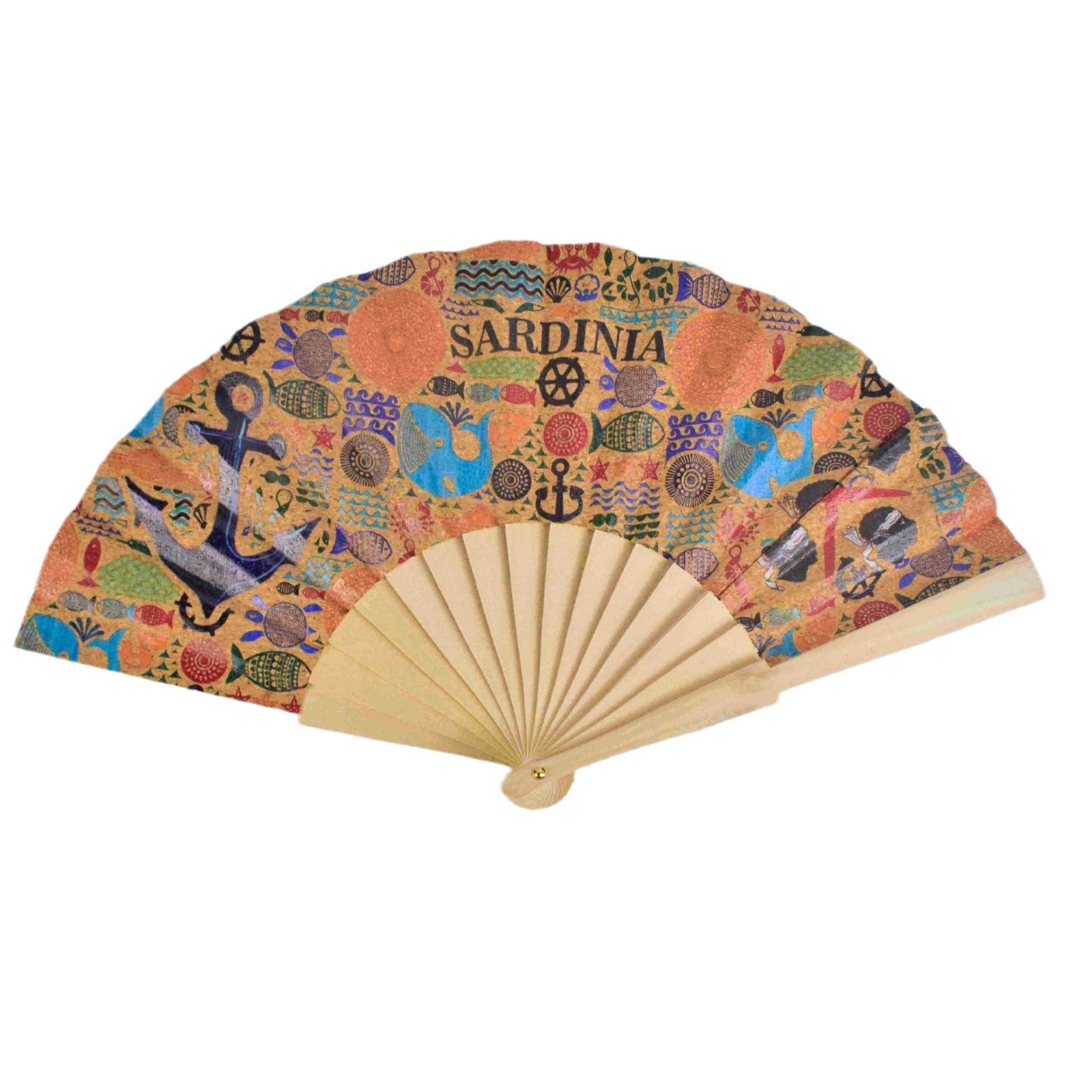 Ladies Fan with Elegant Wooden Frame and Cultural Motif Lightweight Portable