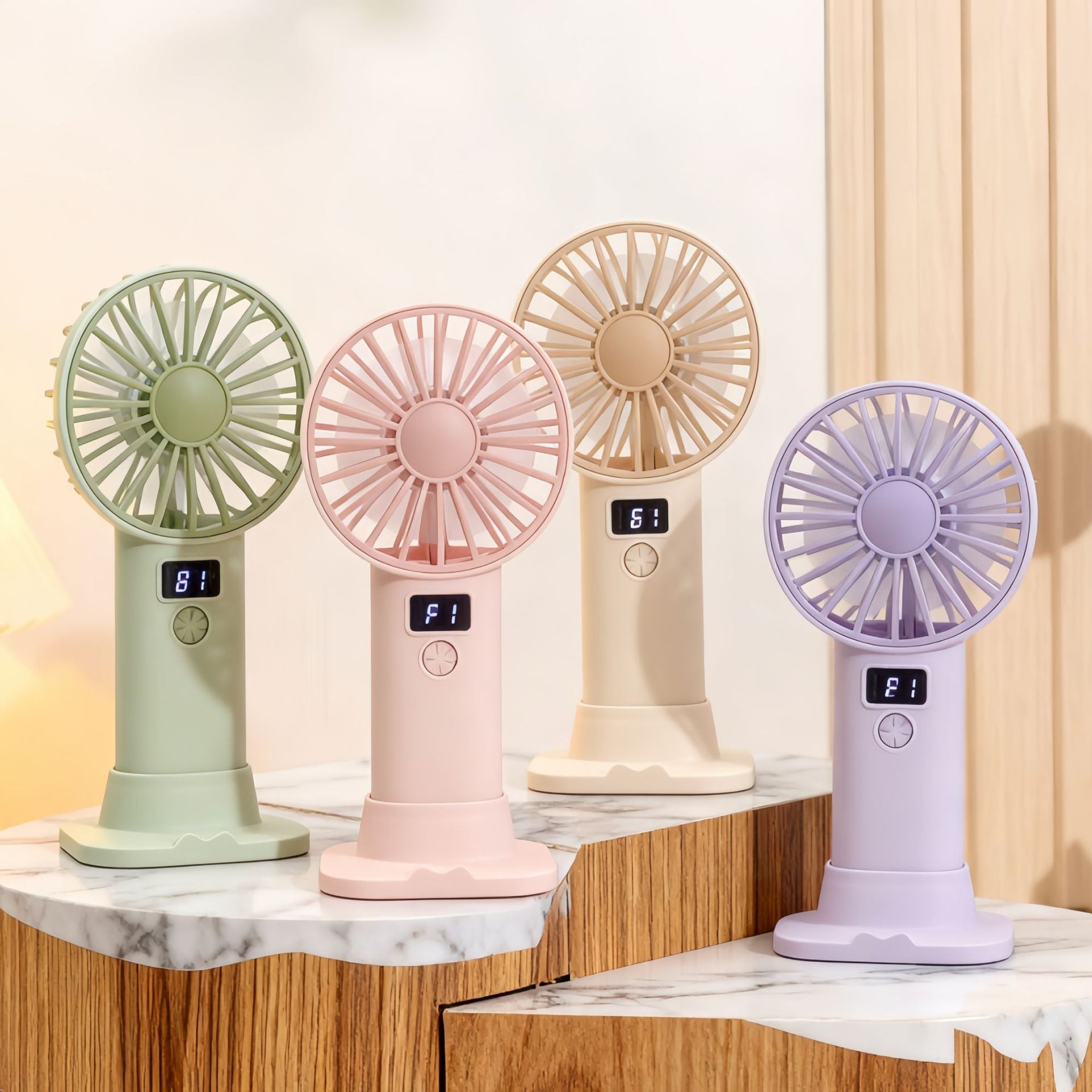 Portable Hand Fan for Women with Digital Speed Display USB Rechargeable Compact Handheld Fan