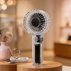 Portable USB Handheld Fan with Ergonomic Grip Lightweight Compact Personal Cooling Fan