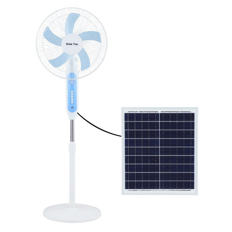 Harrow Solar-Powered Floor Fan Unisex Adjustable Height Quiet Operation Eco-Friendly