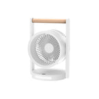 Design Table Fan With Wooden Handle Adjustable Speeds Quiet Compact Desk Fan