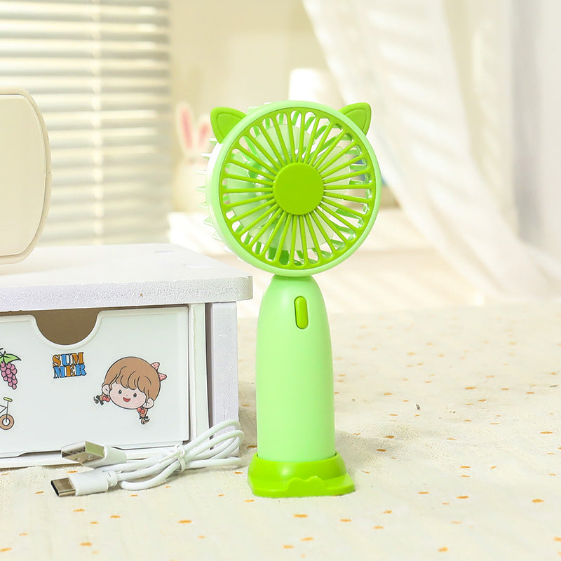 Portable Mini Handheld Fan for Women USB Rechargeable Quiet Operation Cute Cat Ears Design