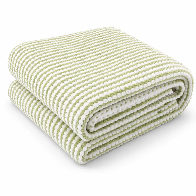 Cozy Textured Blanket with Alternating Pattern Soft Warm Throw for Living Room Bedroom