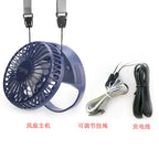 Compact Foldable Rechargeable USB Personal Fan with Tiltable Head and Neck Strap