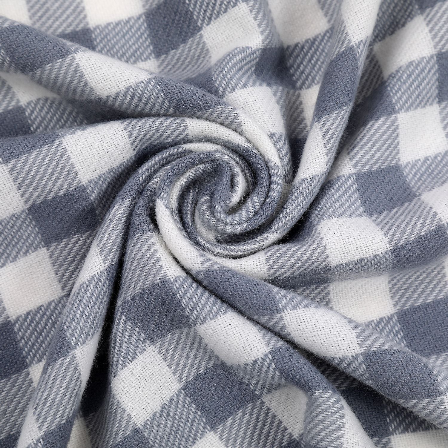 Women's Checked Scarf Soft Lightweight Black and White Cozy Wrap Shawl