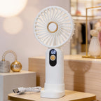 Portable USB Fan with Variable Speed Control Digital Display Compact Quiet Operation