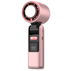 Rechargeable Smart Handheld Fan Portable Personal Cooling Fan with Digital Display and Adjustable Speeds