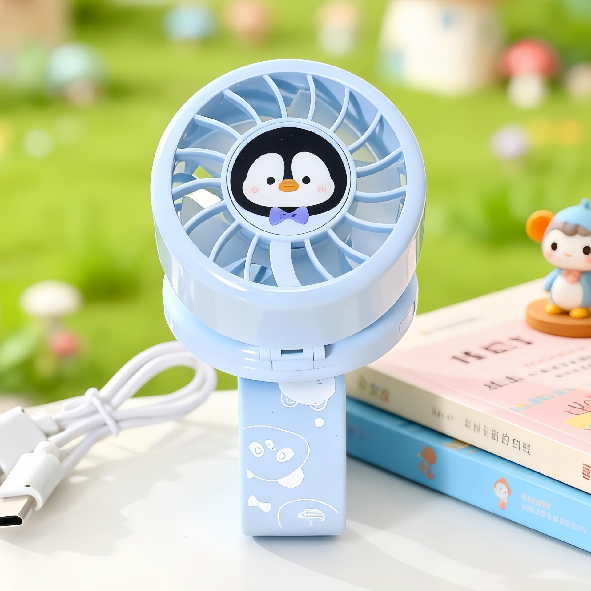 Portable Handheld Fan with Cute Chicken Design USB Rechargeable Wristband Cooler
