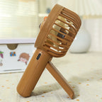 Rechargeable USB Handheld Fan Portable Quiet Bear Design with Stand