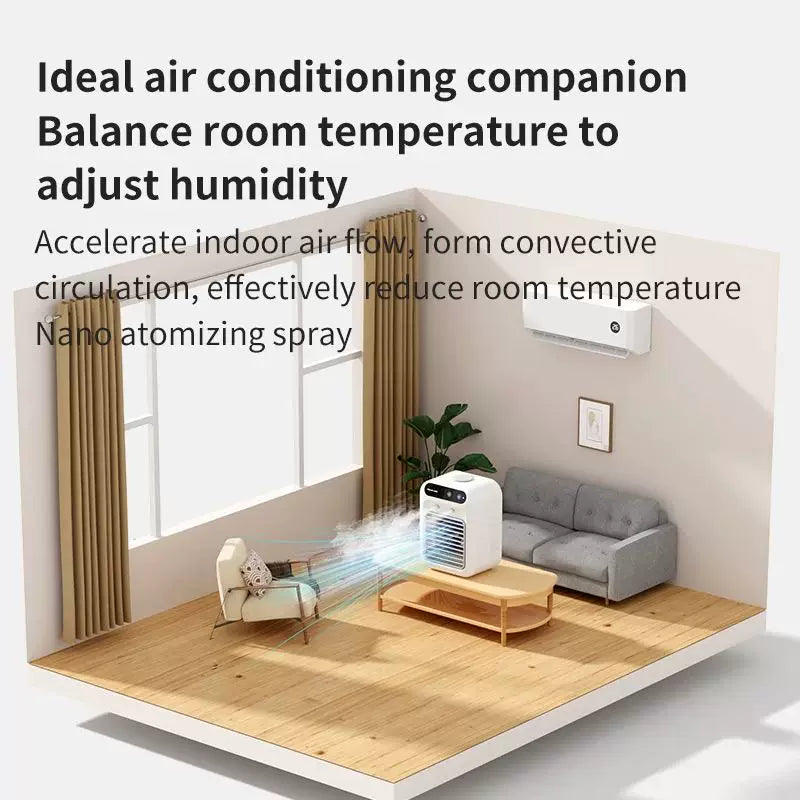 Personal Desktop Evaporative Micro Cooler USB Powered Top-Fill Ice Reservoir Adjustable Air Vents