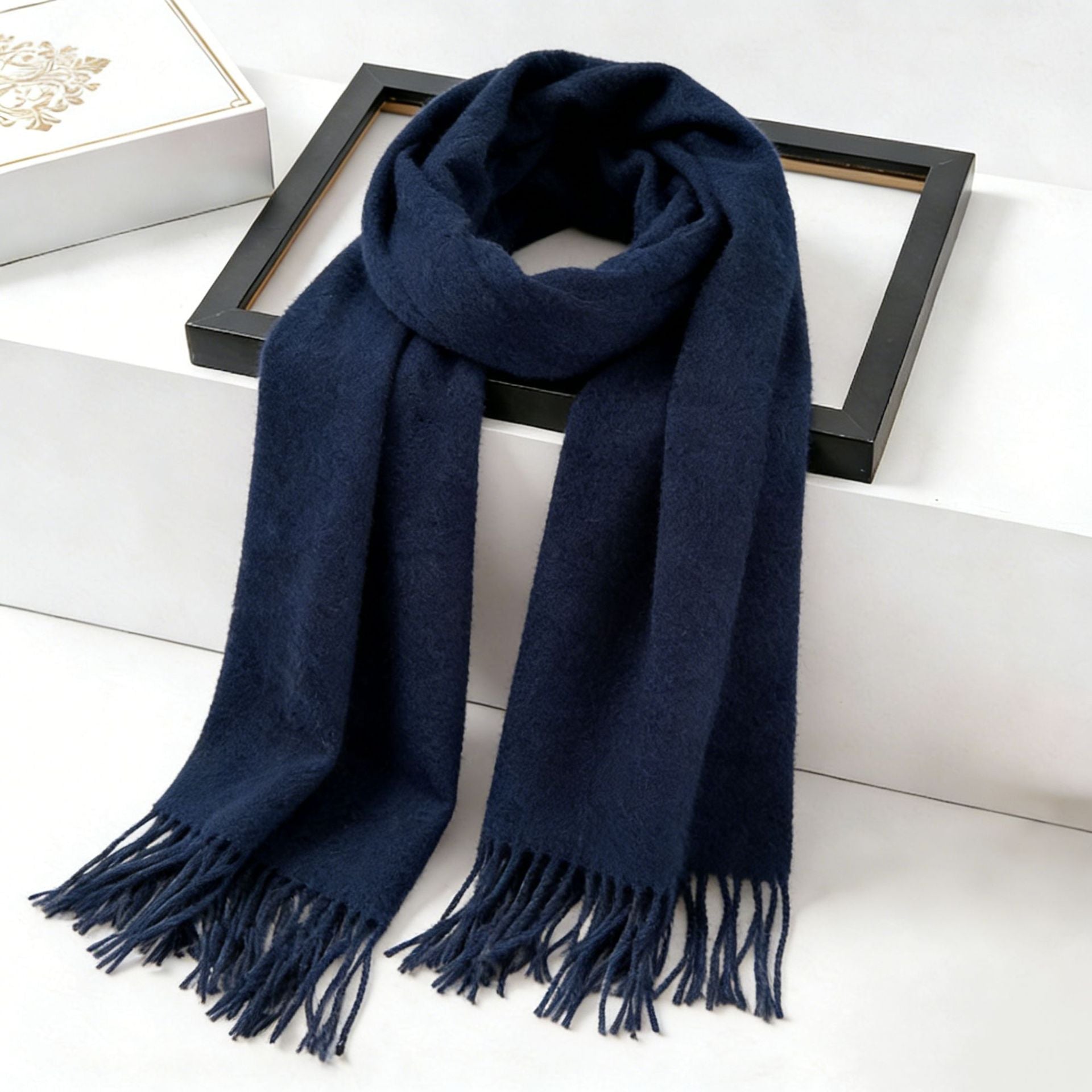 Brehn Cashmere Scarf Women Soft Warm Elegant Classic Neck Wrap with Fringes