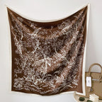 Women's Silk Scarf Botanical Pattern Soft Lightweight Elegant Neck Scarf Hairband Accessory