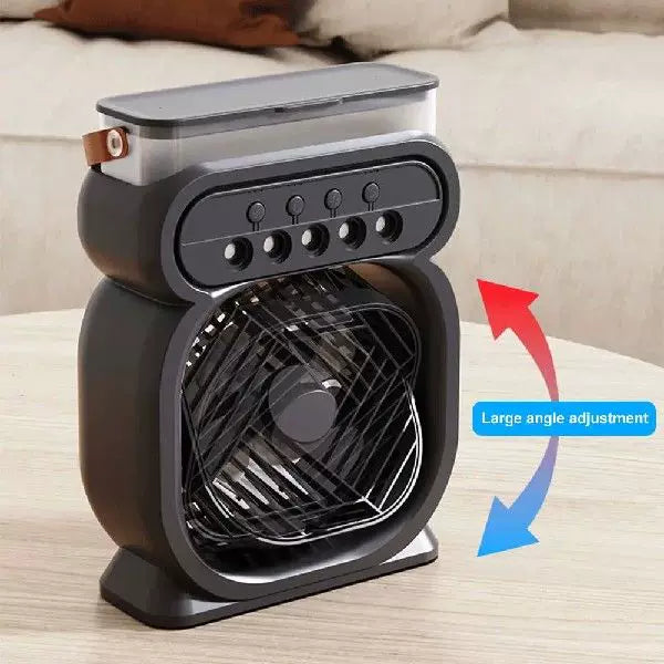 Portable Rechargeable Evaporative Desktop Air Cooler Fan with Leather Handle