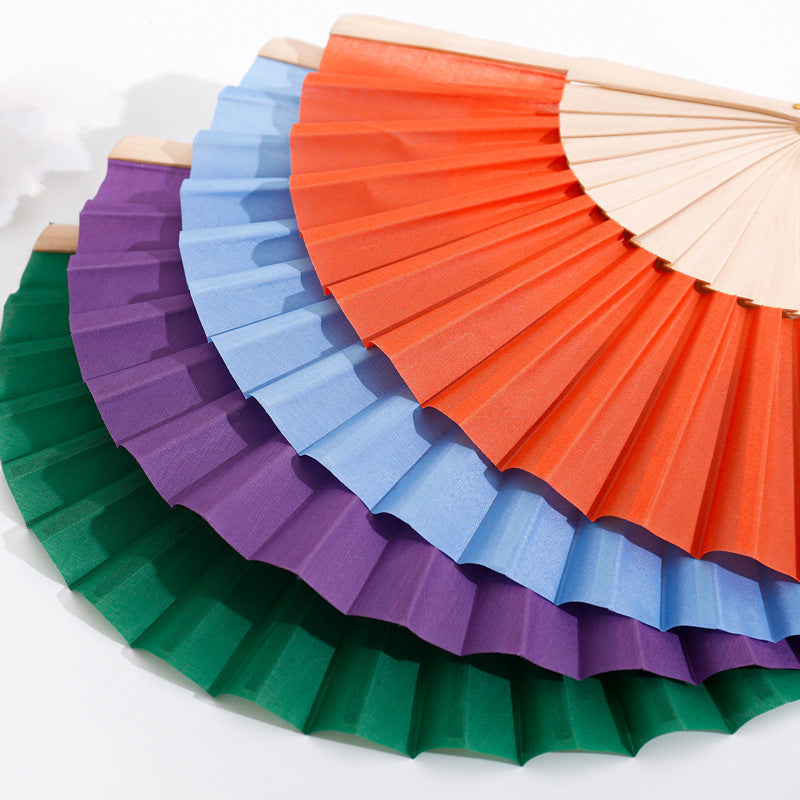 Ladies Folding Hand Fan Lightweight Breathable Fabric Elegant Design