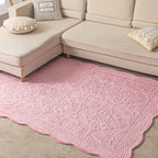 Decorative Living Room Rug Soft Microfiber Embossed Floral Non-Slip Backing