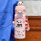 Women's Insulated Water Bottle BPA-Free Plastic with Creative Panda Design and Flip Top Lid