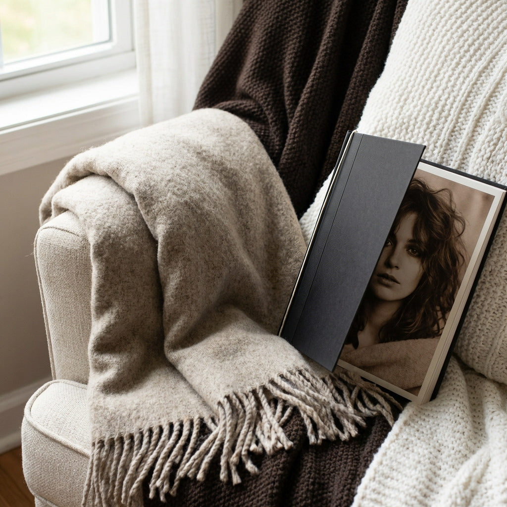 Brehn Cashmere Scarf Women Soft Warm Elegant Classic Neck Wrap with Fringes