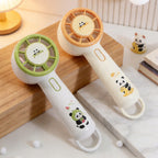 Women’s Handheld Fan with LED Lights Creative Cute Ear Design Rechargeable Portable