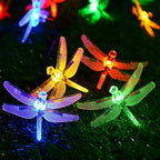 Outdoor Solar Dragonfly String Lights Waterproof Colorful LED Festival Party Decoration