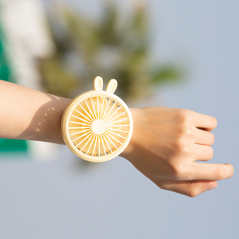 Portable Handheld Fan Lightweight Wrist-Wearable Cute Rabbit Design